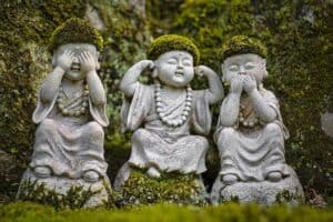Buddha Gruppe nicht Sehen Hören Sagen