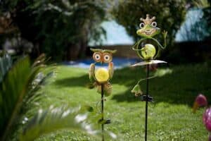 Eule und Frosch als Gartenstecker Eule und Frosch als Gartenstecker