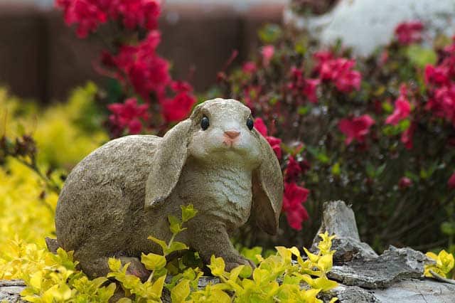 Gartenfigur Hasen Pärchen Tierfigur Kaninchen 27 cm Deko Figur Lebensecht Garten 