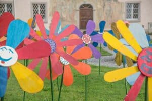 Bunte Gartenstecker